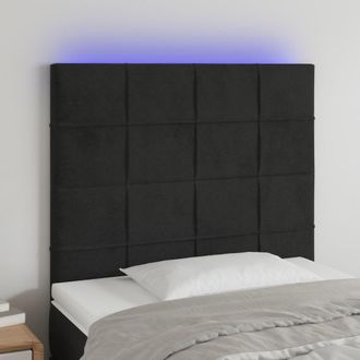 vidaXL Cabecero Con Luces Led Terciopelo Negro 100x5x118/128 Cm Vidaxl