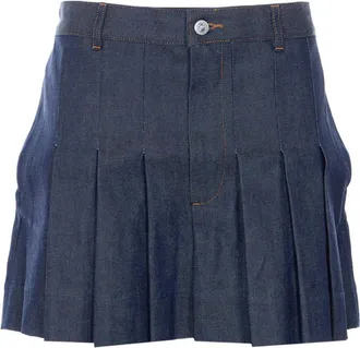 A.P.C. A.p.c., Rokken, Dames, Blauw, S, Katoen, Plissirok