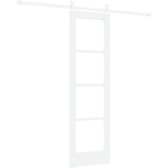 vidaXL Vidaxl - Puerta Deslizante Manual Blanco 61 X 198.5 Cm Madera Y Metal
