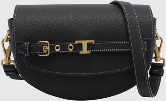 Tod's Mini borsa T Signature a mezza luna in pelle a grana con logo