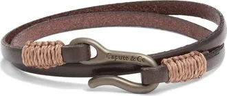 Caputo & Co. Leather Double Wrap Bracelet in Chocolate at Nordstrom