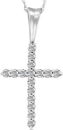 Pompeii3 1/2 Ct Diamond Cross Pendant Necklace 18 White Gold