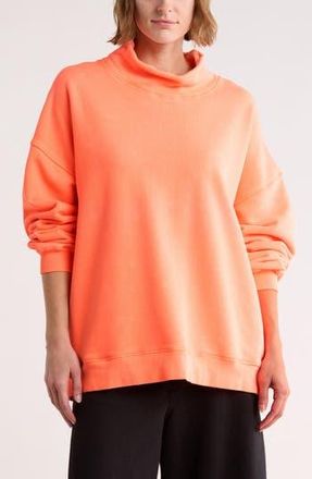 Free People A Cut Above Mock Neck Sweatshirt in Coral at Nordstrom Rack, Size X-Small