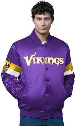 Starter Mens Starter Purple Minnesota Vikings Triple Option Satin Varsity Full-Snap Jacket at Nordstrom, Size Xxx-Large