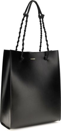 Jil Sander Womens Tangle Shopping Ns Black Calf Leather Bos Taurus Shoulder Bags