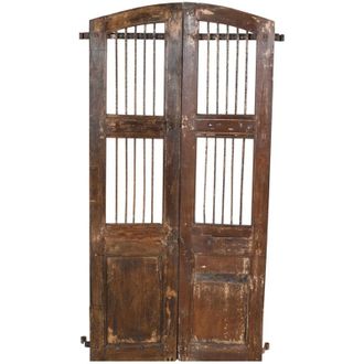 Biscottini International Puerta Corredera Medieval Antigua Interior O Exterior De Madera Maciza Y Hierro