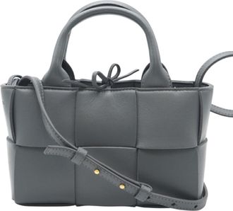 Bottega Veneta Intrecciato Gray Intrecciato Handbag Pouch Tote Bag (Pre-Owned)