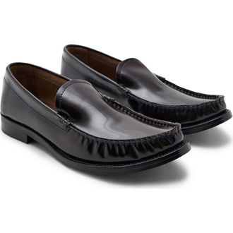 Mango Gathered Moc Toe Loafer in Chocolate at Nordstrom, Size 6.5Us