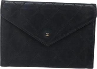 Chanel Pre-owned Wallets, female, Black, Size: ONE SIZE Pre-owned Leather Wallet