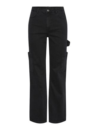 Pieces Womens Pcjoella Cargo Pants BC Jeans, Black Denim, S
