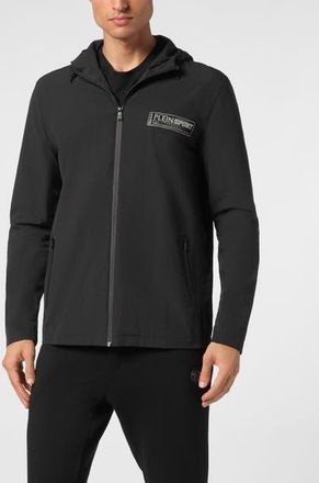 Plein Sport Hooded Sweatjacket Men in Black at Nordstrom, Size Xxx-Large