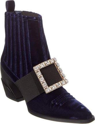 Roger Vivier Tex Strass Velvet Boot