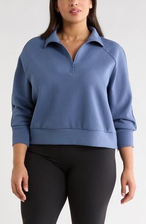 Zella Sporty Half-Zip Pullover in Blue Vintage at Nordstrom, Size 2X