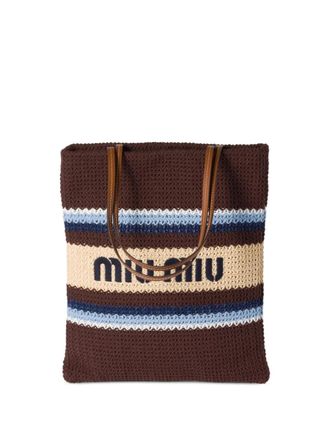 Miu Miu Gehaakte shopper - Bruin