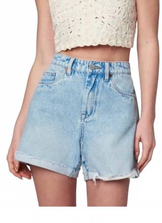 Blank NYC Womens The Perry Mom Short In Blue