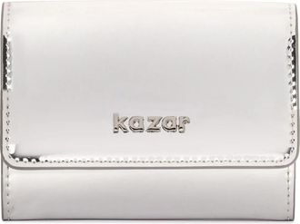 Kazar Compacte zilveren portemonnee van lakleer - Dames - Portefeuilles - Grijs - ONE Size - Leer - Accessoires