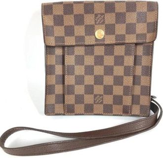Louis Vuitton Pre-owned Damier Canvas Pochette - Dames - Vintage Schoudertas - Bruin - ONE Size - Vintage