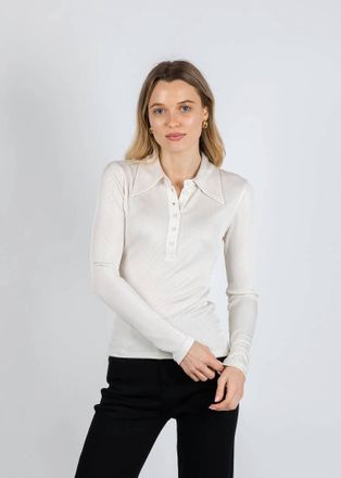 Citizens Of Humanity Shaea Long Sleeve Polo In Pashmina