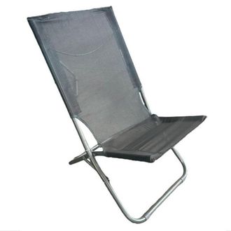 Trade Shop Trade Shop - Camping De La Silla De Mar De La Playa De La Playa De Textilene Gris 57x47x72cm 281052