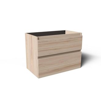 Saniclass Vita Badkameronderkast - 80cm - 2 lades - greeploos - licht eiken