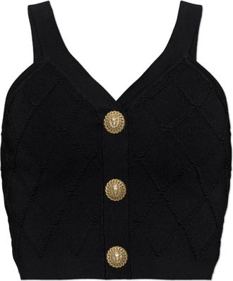 Balmain Kort Off-Shoulder Top - Dames - Tops zonder mouwen - Zwart - M - Tops