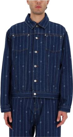 Dr&ocirc;le de Monsieur Relaxed Fit Stand Collar Zip-Up Jacket - Heren - Spijkerjassen - Blauw - L - Jassen