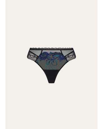 Lise Charmel Embroidered Lace & Tulle Thong