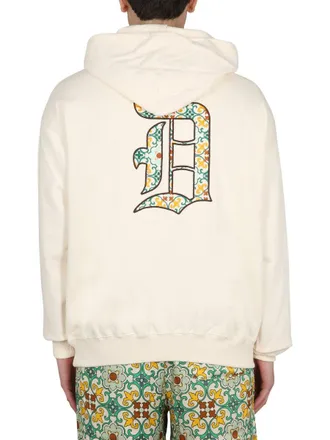 Dr&ocirc;le de Monsieur Logo-Embroidered Hooded Sweatshirt - Beige