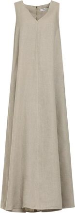 Max Mara Maxi Dresses, female, Beige, Size: XS Simeone Linen Dress