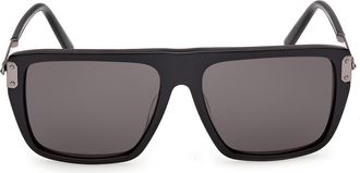 MCM 56mm Square Sunglasses in Black /Cognac Mcm /Smoke at Nordstrom