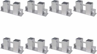 vidaXL Soporte Para Apilar Le&ntilde;a 8 Piezas Acero Plateado Vidaxl
