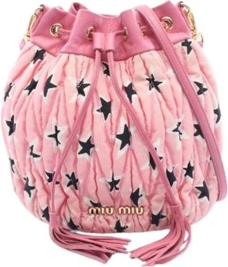 Miu Miu Pre-owned Bucket Bags, female, Pink, Size: ONE SIZE Pre-owned Matelasse bucket bag