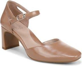 Naturalizer Yasmin Ankle Strap Dress Pump - Wide Width Available in Cafe Beige Faux Leather at Nordstrom Rack, Size 8.5