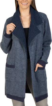 Love Token Candie Open Front Cardigan In Blue