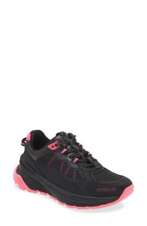 Moncler Lite Runner Low Top Sneaker in Black/Pink at Nordstrom, Size 10Us