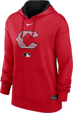 Nike Womens Cincinnati Reds Authentic Collection City Connect Nike Therma MLB Pullover Hoodie in Red | 22MN0JCIRED-YQN