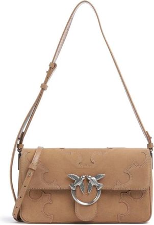 Pinko Love One Slouchy Classic - Dames - Schoudertassen - Bruin - ONE Size - Su&egrave;de - Tassen