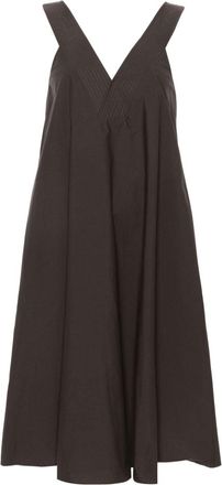 P.A.R.O.S.H. V-neck cotton dress - women - Cotton - M - Brown