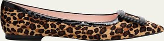 Roger Vivier Gommettine Leopard Calf Hair Ballet Flats