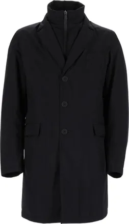 Herno Tailored Black Hidden Zip Polyester Jacket
