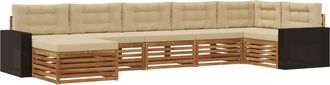 vidaXL Conjunto De Sof&aacute;s De Exterior 7 Uds. Natural Y Beige Vidaxl