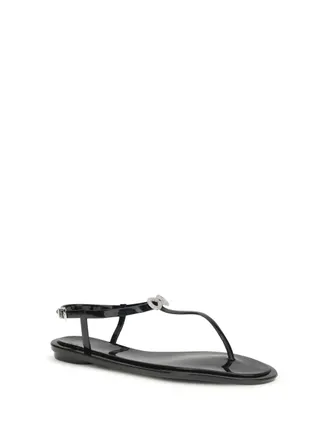 Mach & Mach Womens Double Bow Sandals Black Upper: Rubber; Sole: Rubber