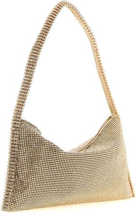 Benedetta Bruzziches Rhinestone Mesh Shoulder Bag - Gold