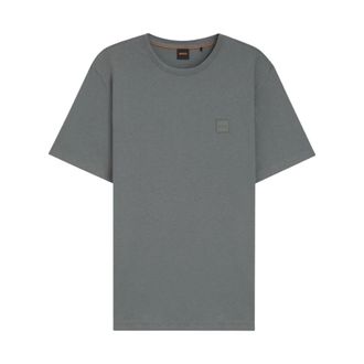 HUGO BOSS Hugo, T-Shirts, male, Gray, Size: 2XL Round Neck Short Sleeve Cotton T-Shirt