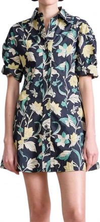 Apiece Apart Luz Mini Dress In Essa Floral Citron