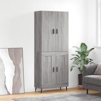 Berkfield Home Highboard Grey Sonoma 69.5x34x180 cm Engineered Wood