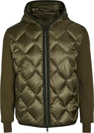 Moncler Hooded Quilted Shell and Cotton-blend Cardigan - Khaki - XL