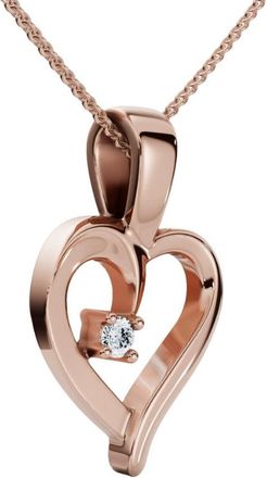 Pompeii3 Heart Shape Solitaire Diamond Pendant Necklace in White Yellow or Rose Gold