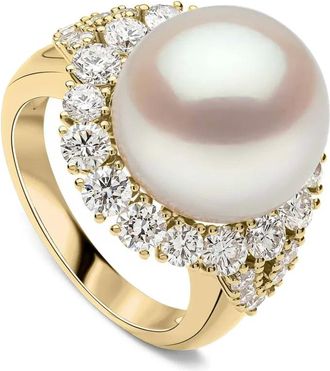 Yoko London Anello Duchess con diamanti e perle - Oro