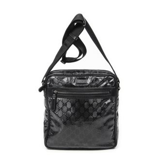 Gucci Pre-owned Womens Front Zip Messenger Shoulder Bag - Black - One Size